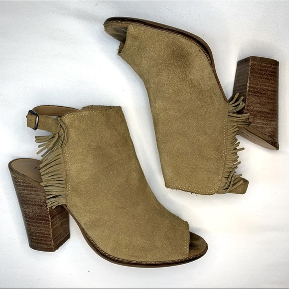 Vintage Lucky Brand Lantau Suede Fringe Heel Bootie - Picture 6 of 7